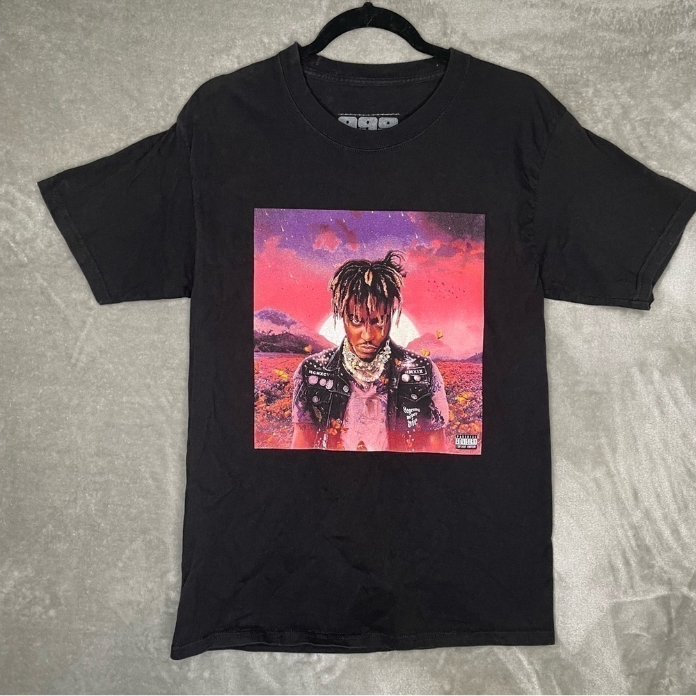 Juice Wrld 999 Memorial Black Graphic T-Shirt Short Sleeve Size Medium Concert